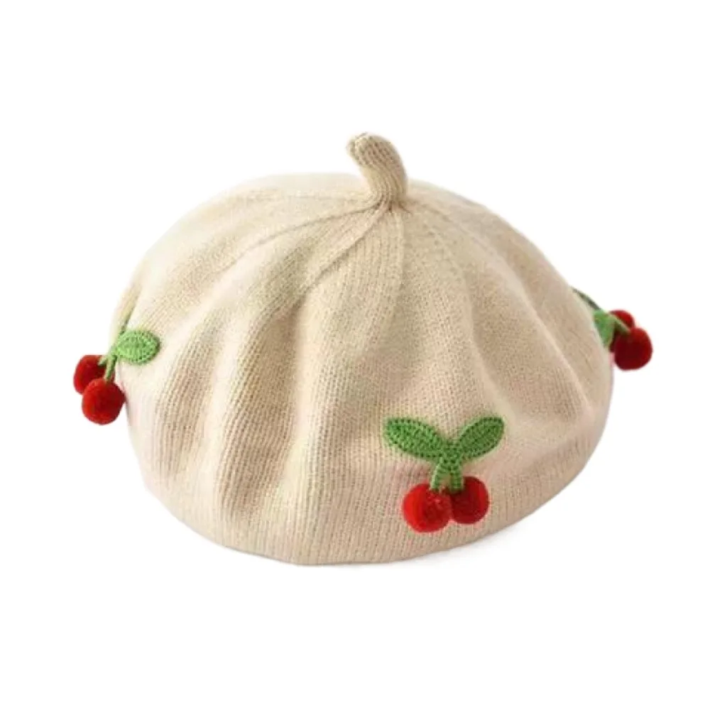 

Fashion Cherry Knitted Pumpkin Hat Winter Windproof Newborn Bonnet Hats Soft Warm Infant Beanie Cap Outdoor
