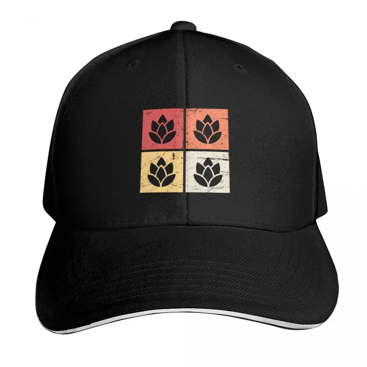Retro Craft Beer Hops Icons \t Baseball Cap Snapback Flat Bill Strapback Dad Hat Six Panel Structured Crown