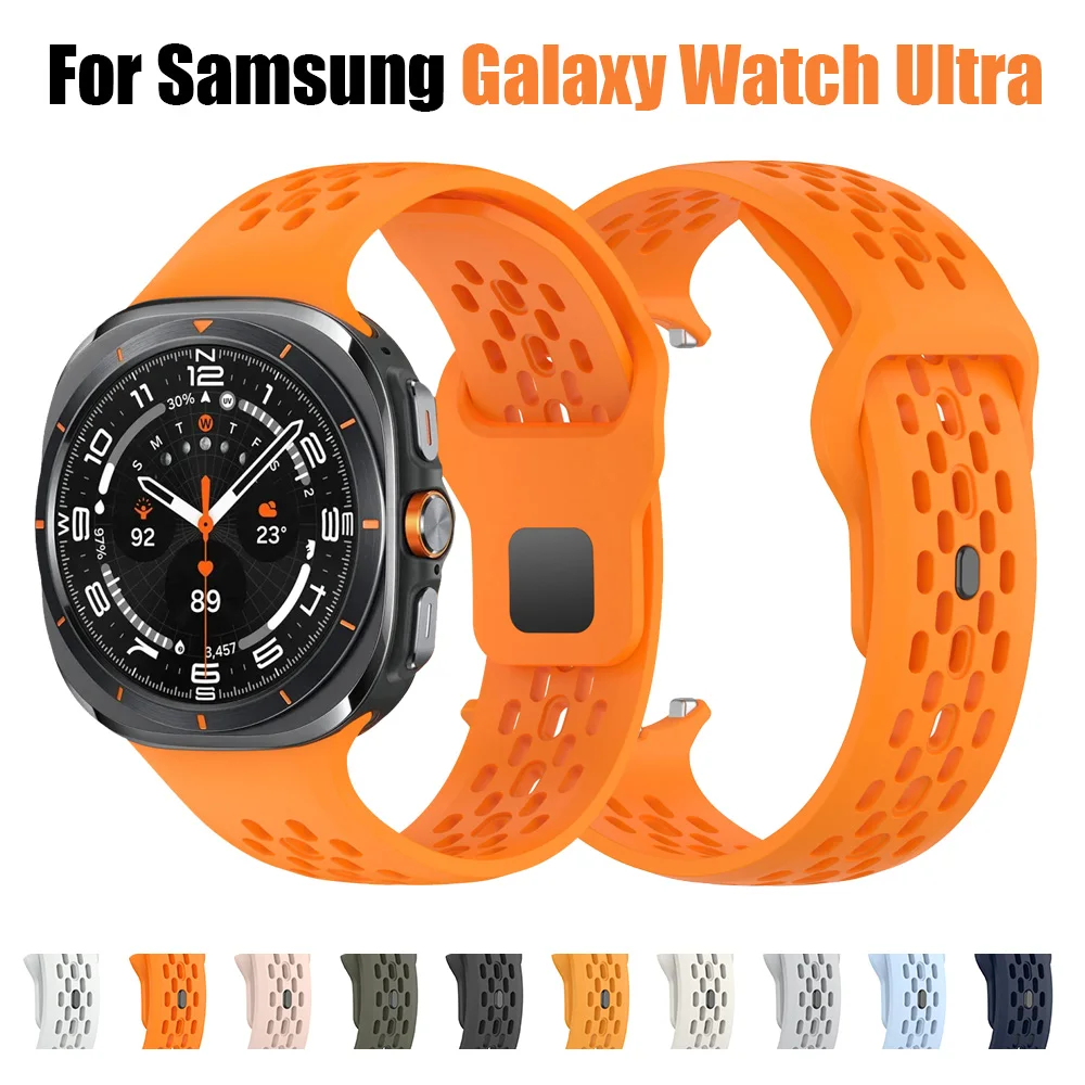 Pulseira de relógio de silicone adequada para samsung galaxy watch ultra 2025 47mm pulseira de substituição de relógio inteligente para galaxy watch ultra