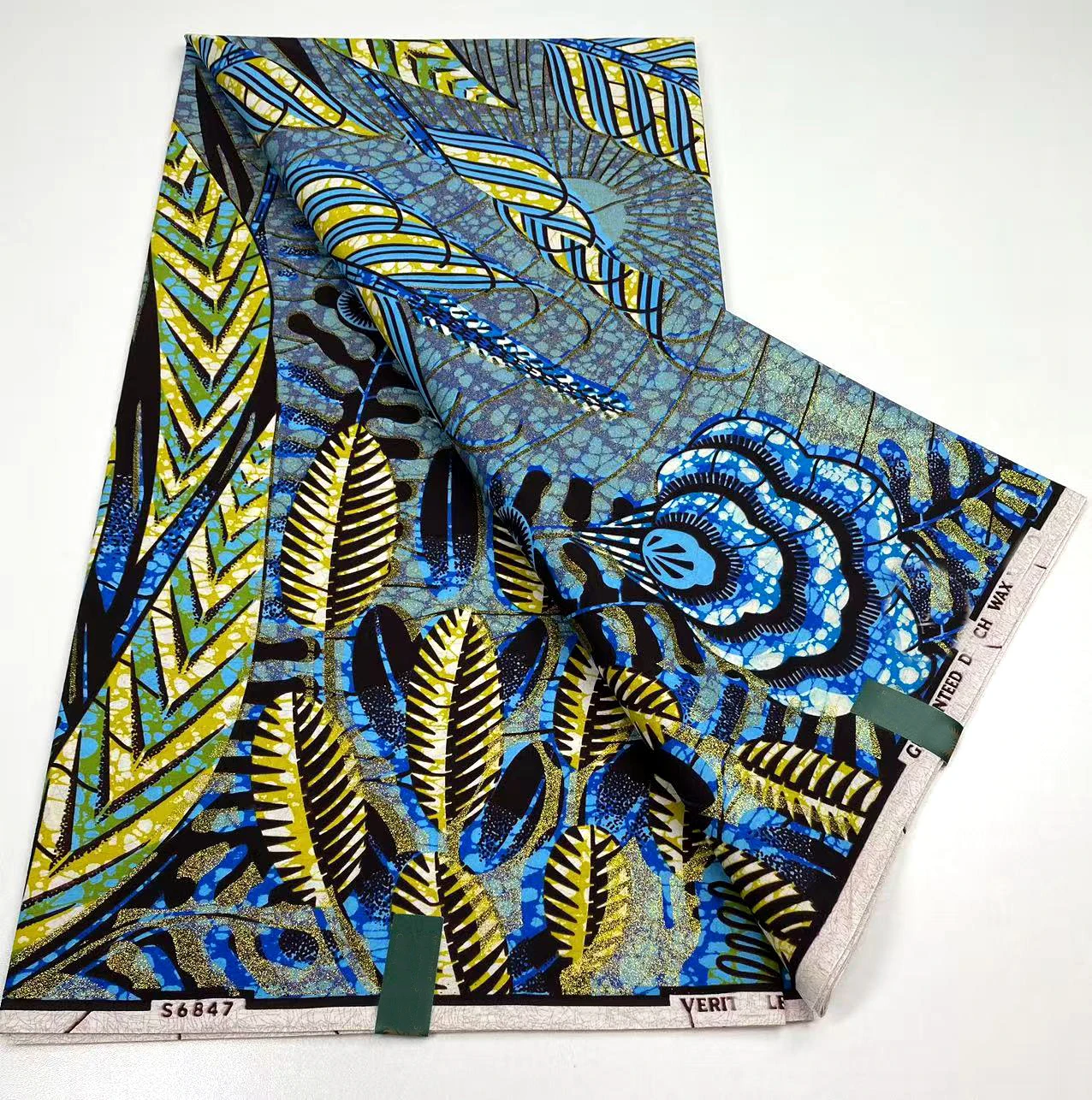 قماش شمع قطني أفريقي مطبوع قماش شمع جراند سوبر هولانداي شمع ذهبي لامع 6 ياردات لكل قطعة #4