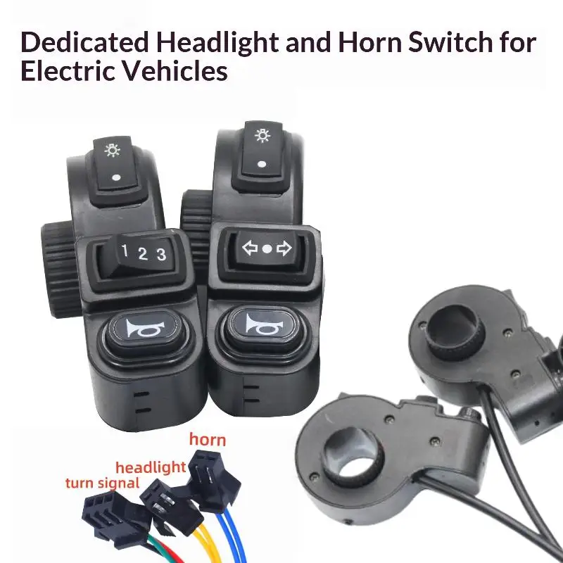 Hot Sale 1/3Pcs Motorcycle Accessories 3in1 E-bike Light ON-OFF Switch Horn Turn Signal Switches For Motorcycle Handlebar Switch