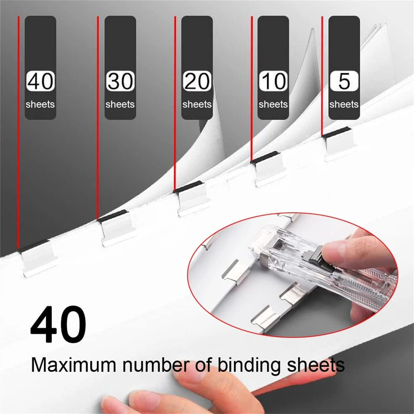 Mini Traceless Reusable Hand Clamp Push Stapler Paper Book File Office School Student Binder Binding Tools Supplies Accessories