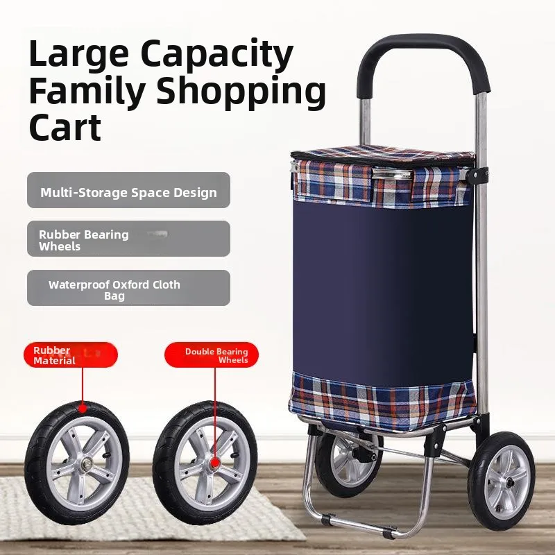 large-wheel-hand-pull-shopping-cart-portable-stainless-steel-big-capacity-shopping-car-home-use-stacking-pull-rod-vegetable-b