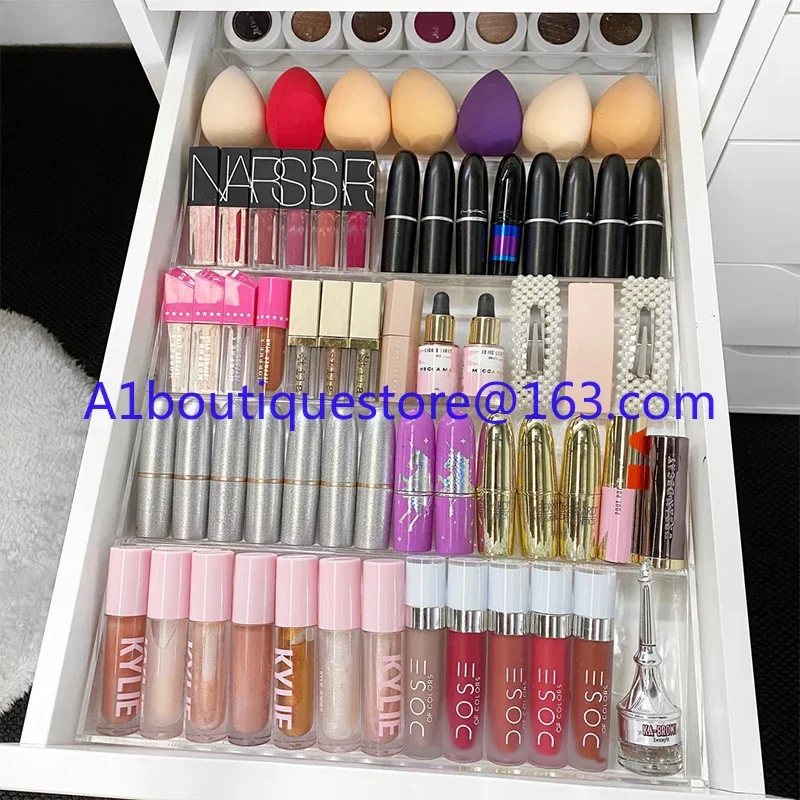 ANON DIY Drawer Display Tray for ALEX 5 and 9 Drawer Units, Acrylic Customizable in-Drawer Makeup Storage Organizer Acrylic Tray