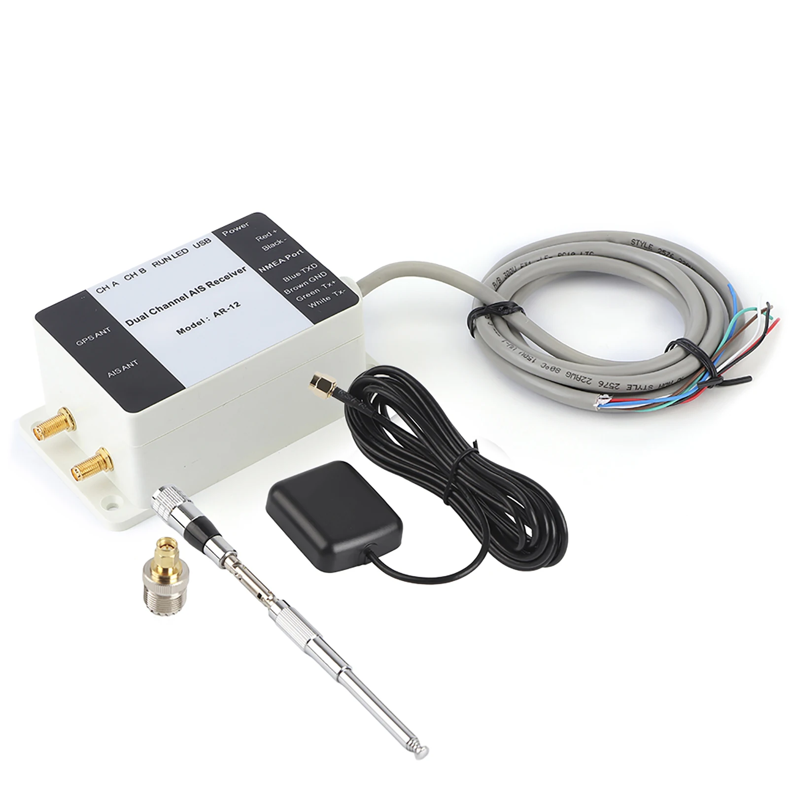 AR‑12 Dual Channel AIS Receiver GPS USB Yacht Steamship NMEA Port Navigator Marine Electronics Receiver