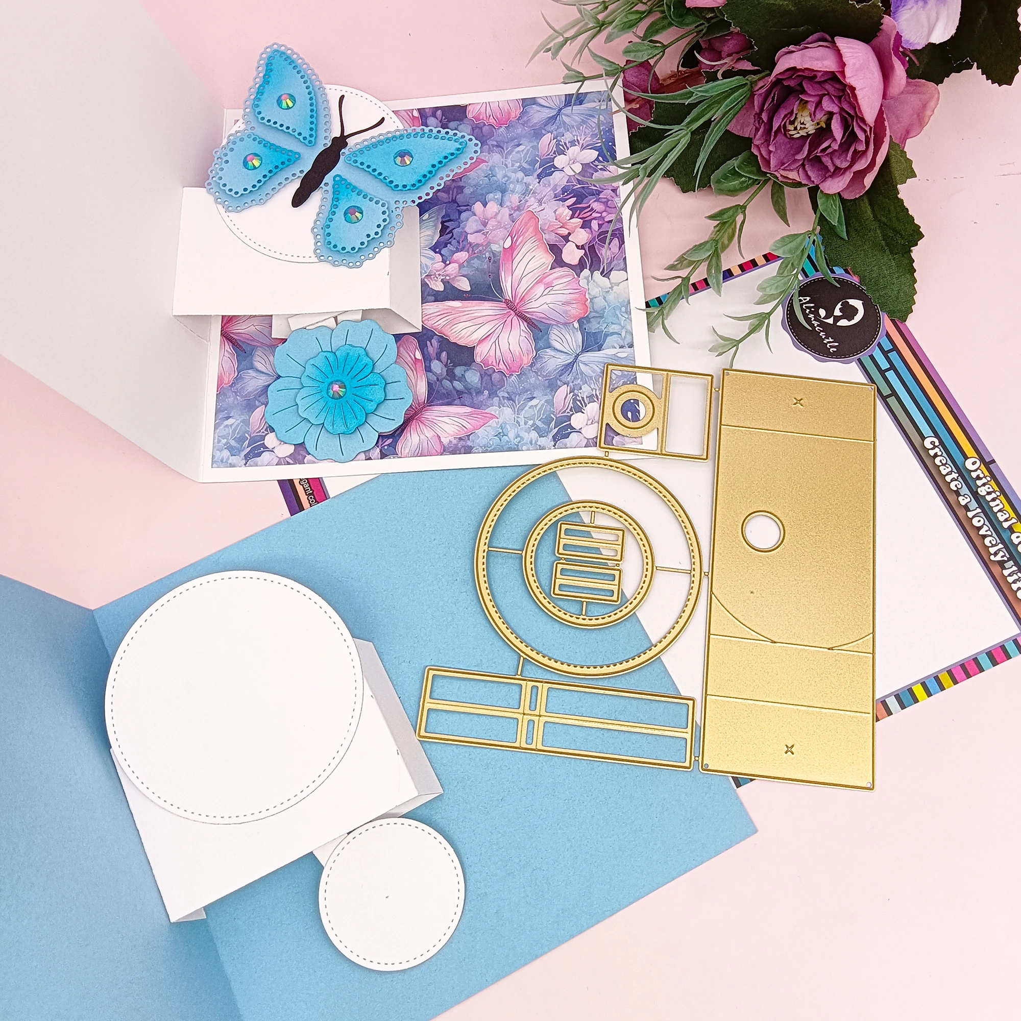 Pop-Up-Mechanismus, Geschenkkarte, Metall, gestanzt, goldene Stirbt für Geschenkverpackung, Papierhandwerk, handgefertigte Kartenherstellung, DIY-Grußkarte
