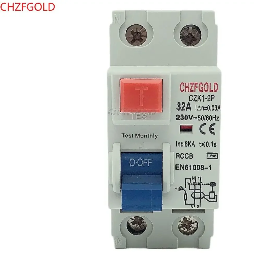 RCD RCCB  ELCB7-2P 230VAC 2P25A 40A 63A 30mA RCCB Residual Current Circuit Breaker Operation Protection Device Electrical Tools