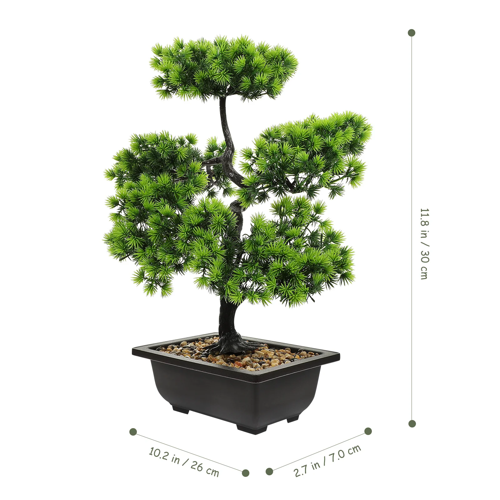

Realistic Artificial Pine Bonsai Potted Fake Plant for Home Decor Office Desk Indoor Outdoor Non-Fading Bonsai Ornament Wealth