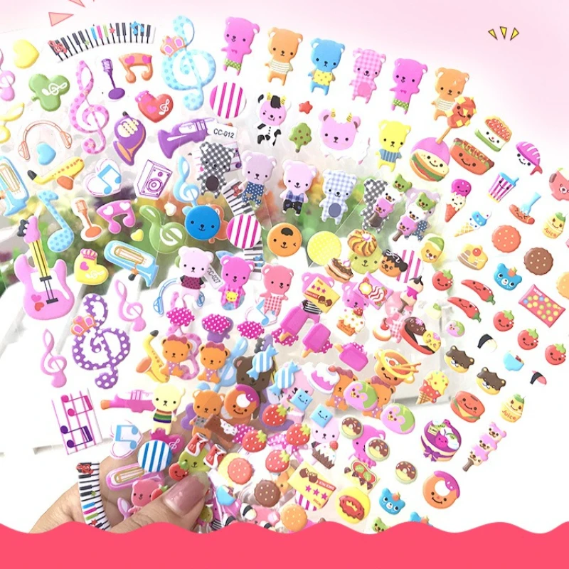 

1Pc Sticker Cute 3D Cartoon Stickers Mixed School Teacher Reward Early Learning for students school supplies