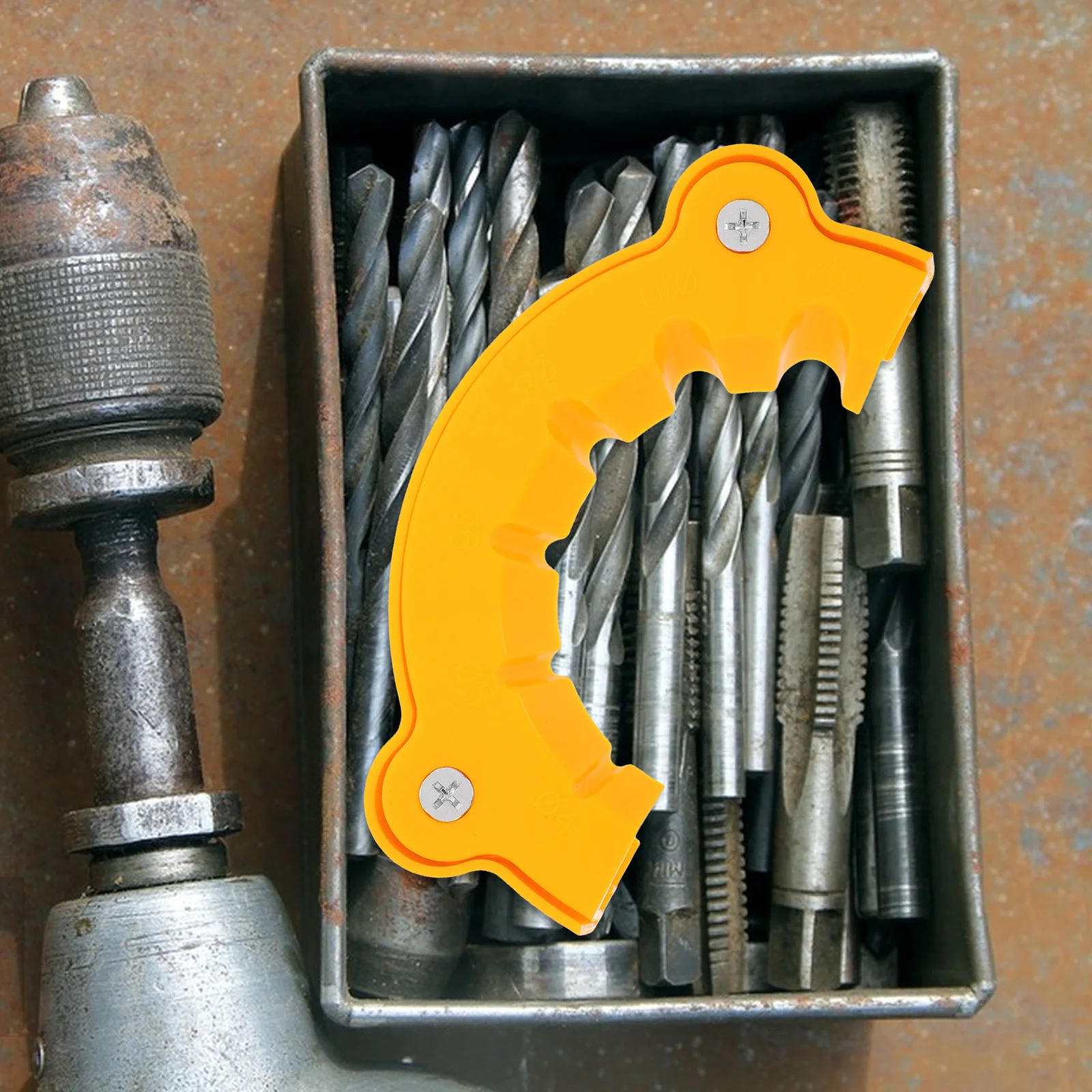 

Yellow Drill Bit Sharpener Multi Specification Portable Drill Bit Grinding Tool Precision Polishing for Various Bits High