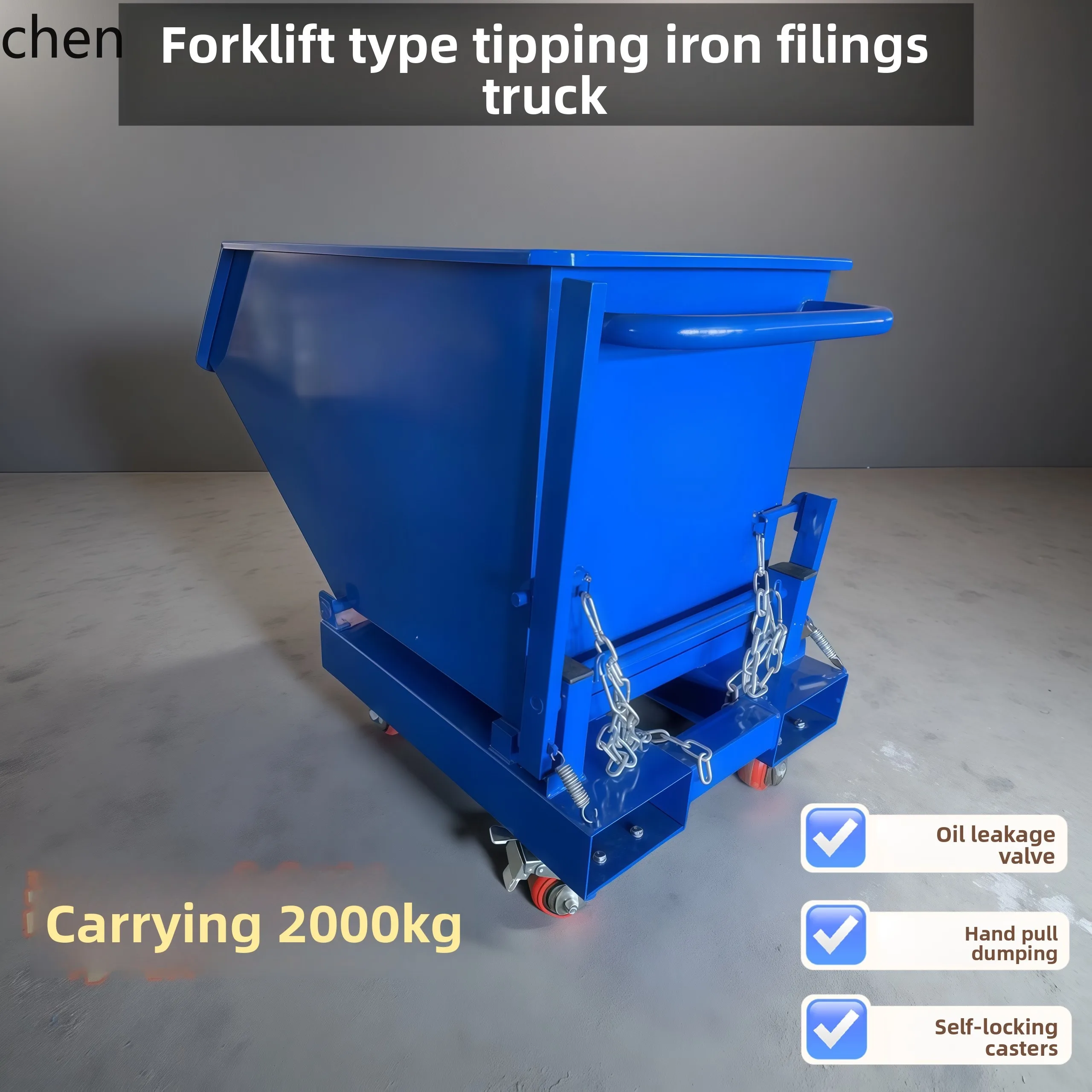 HT Heavy-Duty CNC Machine Tool Iron Scrap Collection Cart Chip Conveyor Turnover Cart Iron Copper Aluminum Slag Dump Truck