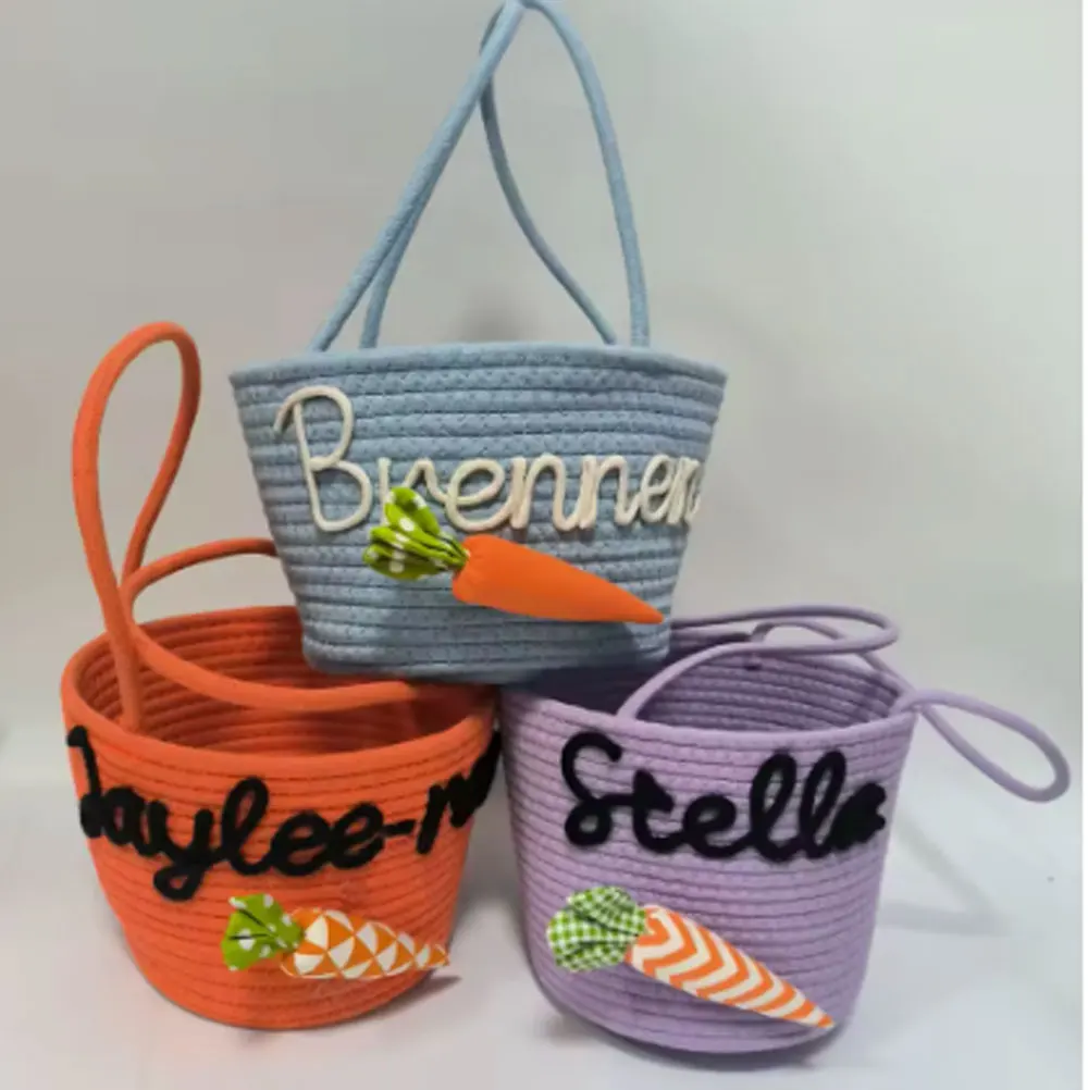Personalized Pure Hand-made Basket With Different Carrots 2025 Custom Unique Name For Children Large capacity Beautiful Design