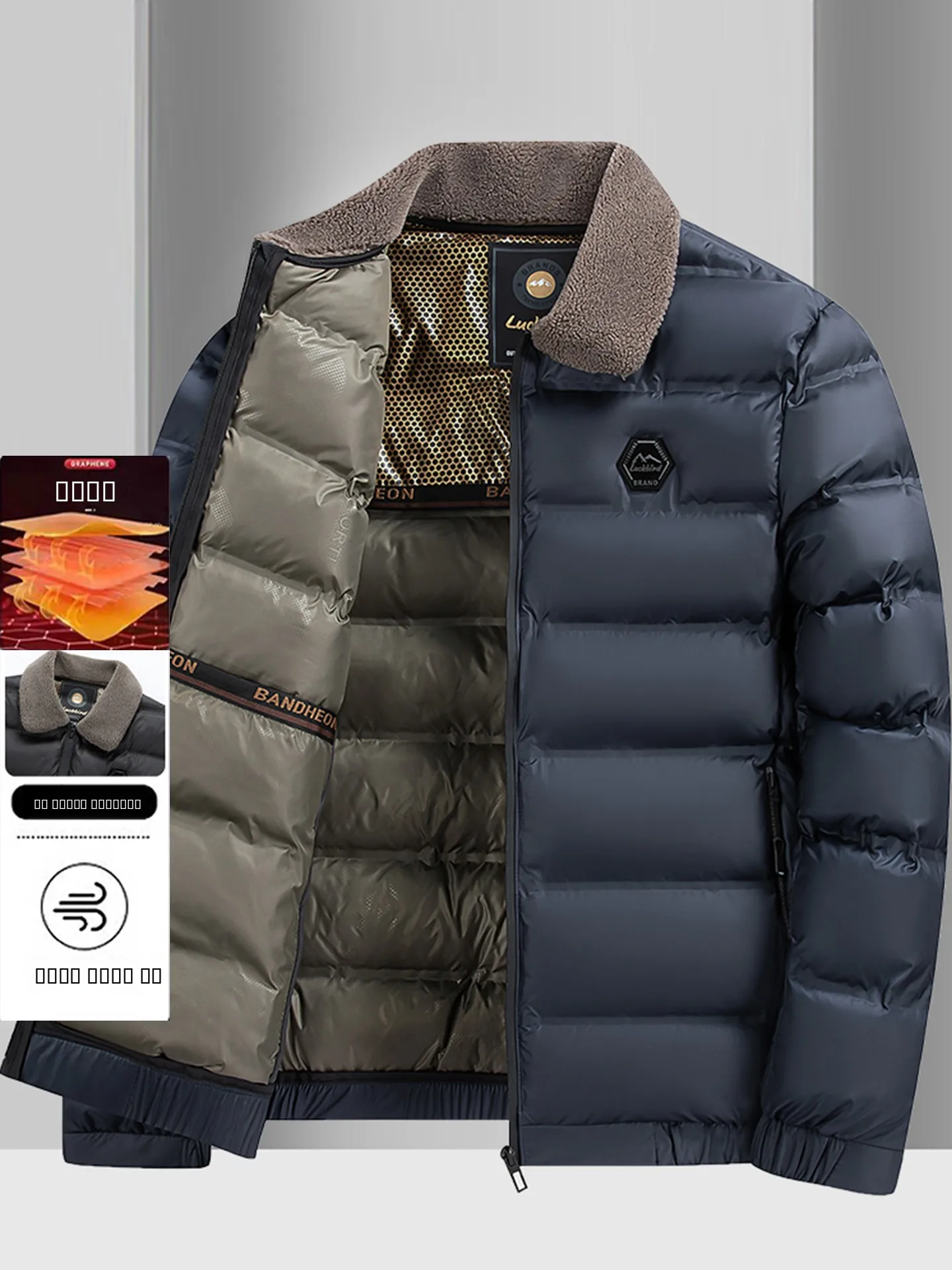 

aphene Warmth Lightweight Cotton Jaet with Fur Collar Windproof Water Resistant Casual Dad Sle Polyester Filling ort ...