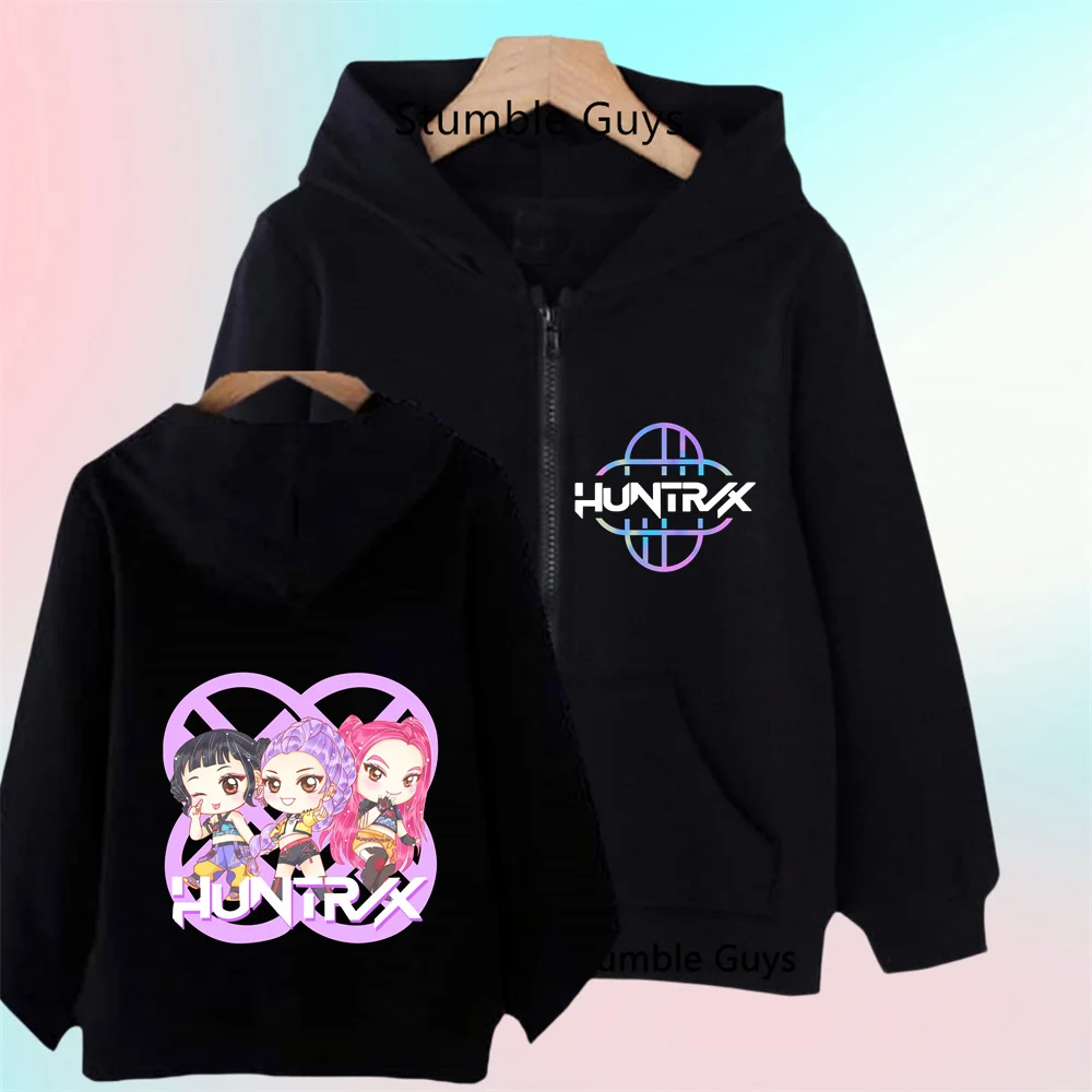 

KPop Demon Hunters Huntrix & Saja Толстовка на молнии для мальчиков и девочек Толстовка с рисунком аниме на молнии для K-Pop и любителей кино