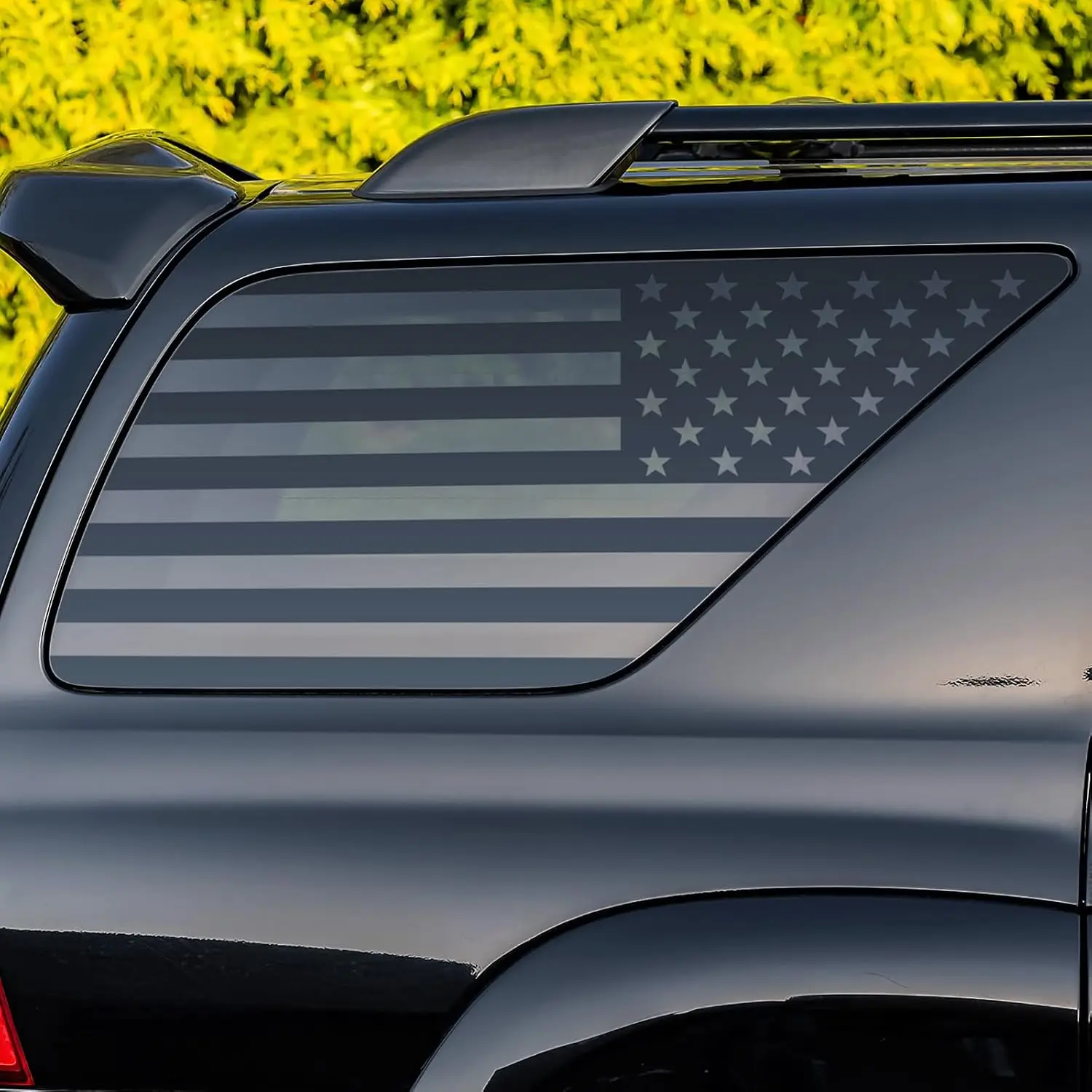 Rear Window American Flag Decals Compatible For Toyota 2003-2009 4Runner Accessories Black USA Flag Decal for Back Side Window