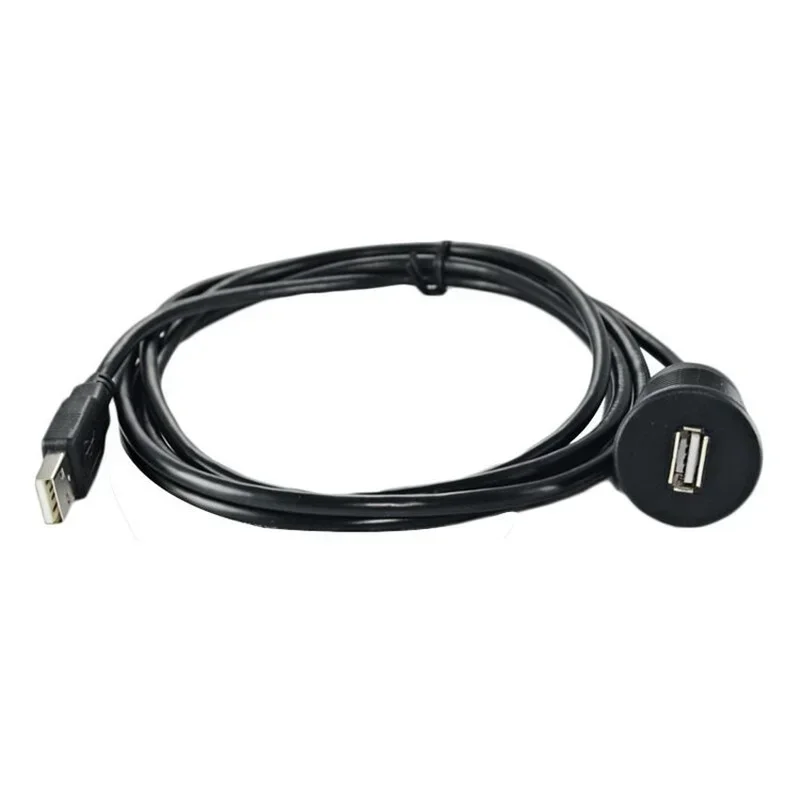 

Waterproof USB2.0 Male To Female Extension Cable, 2 Meters with Bracket for Motorcycle Wheel, Boat, Car Dashboard Audio