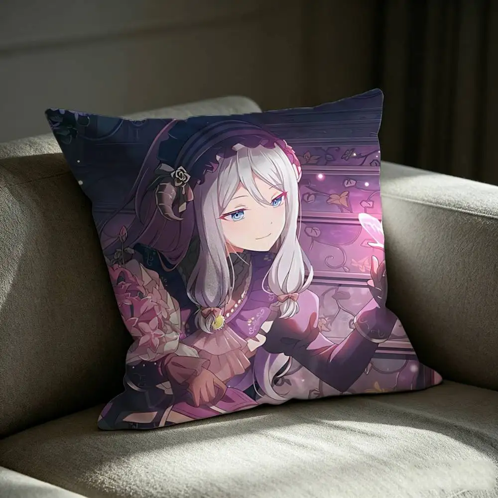 Nightcord at 25 Kanade Yoisaki Square Sofa Pillow Cover Solid Color Living Room Home Decor Cushion Case