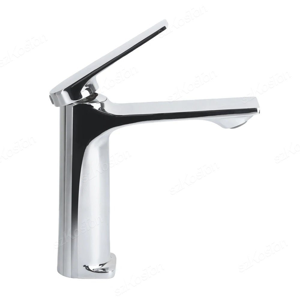 Brass Core Modern Bathroom Sink Faucet Single Handle Deck Mounted Wash Basin Water Tap Hot And Cold Mixer