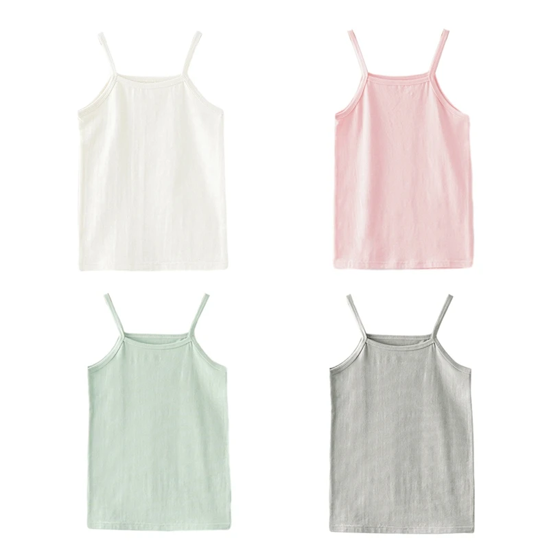 Children Summer Vest Top Soft Cotton Tank Top Candy Colored Girls Ves Kids Singlet Tops Undershirt Sleeveless Suspender T-shirt