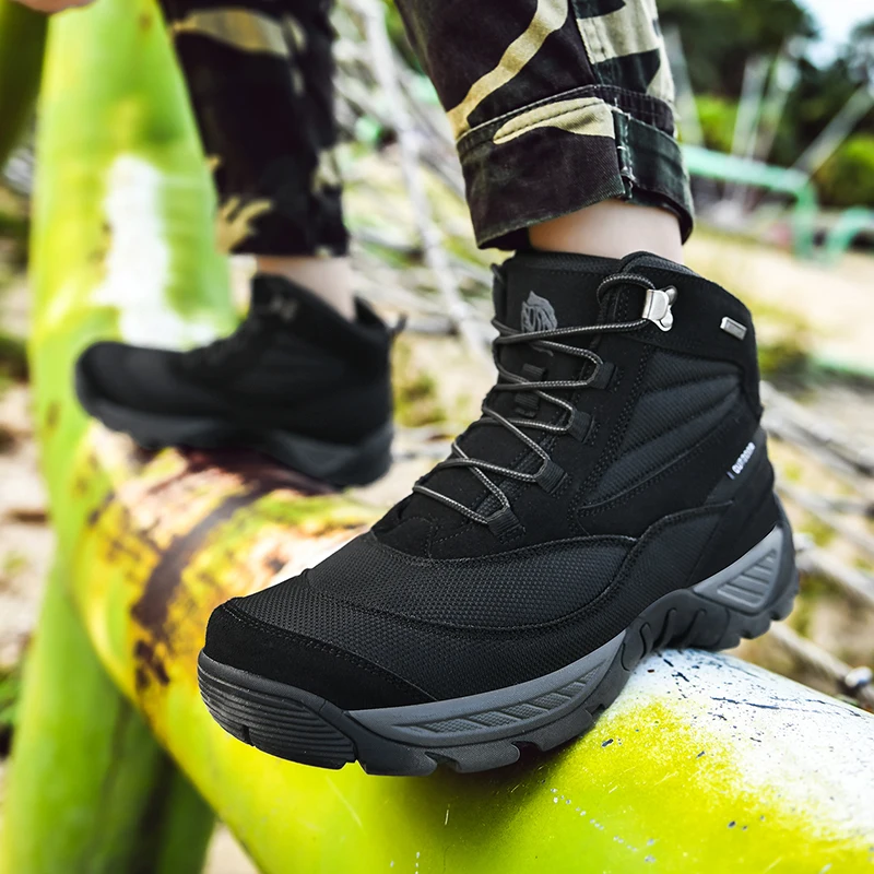 Men's Waterproof Leather Hiking Work Boots Non-Slip Lightweight Outdoors Breathable Non-Slip Desert Boots image 2