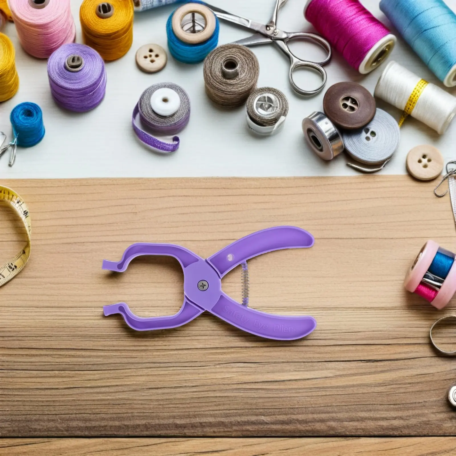 Safety Eye Snap Pliers Purple Auxiliary Tool Ergonomic for Amigurumi Crochet Eye Installation Precise Secure Fix and Portable