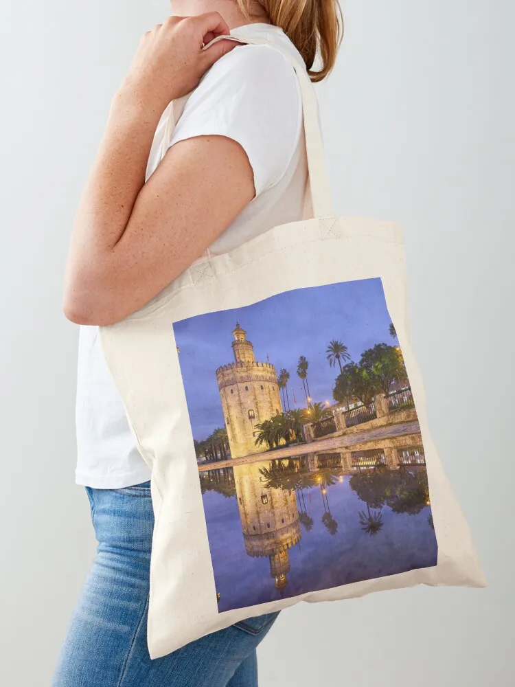 

Torre del Oro in Seville Tote Bag tote bag screen Custom bag tote men's shopper women canvas