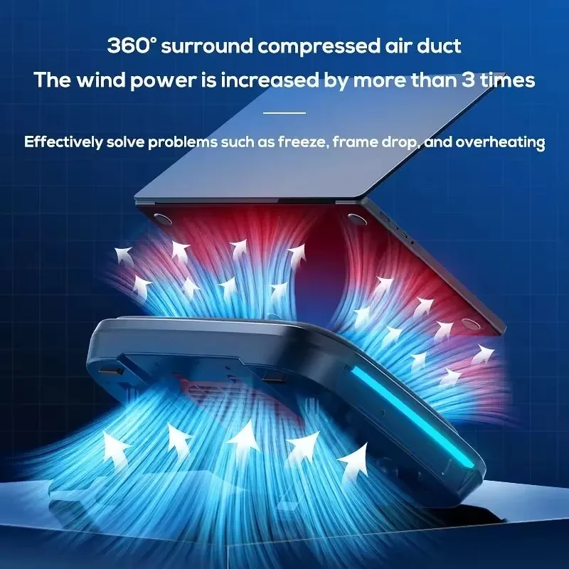 Laptop Cooler with LED Display, 30W Powerful Cooling, RGB Gaming Notebook Cooling Pad for Desktop and Laptop