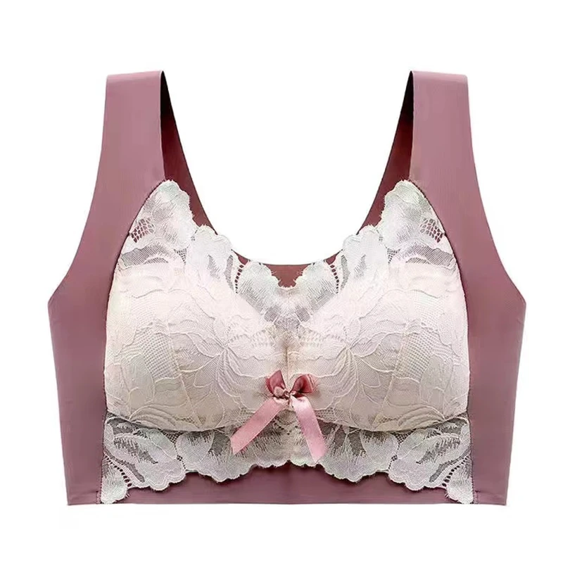 Sexy Lace Seamless Large Size Ladies Bras No Steel Rings Show Small Full Cups Close Breasts Top Women's Bras