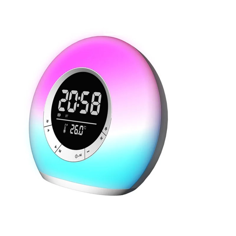 P13 Bluetooth 5.3 Speaker with LED Digital Alarm Clock Music Player Wireless Ball Shape Clock Speaker Mini BT FM radio Speaker