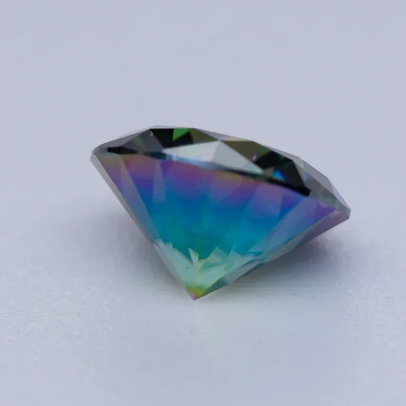 Moissanite steen regenboog paarse ronde geslepen edelsteen Lab gemaakt diamant geavanceerde sieraden maken materialen met GRA-certificaat