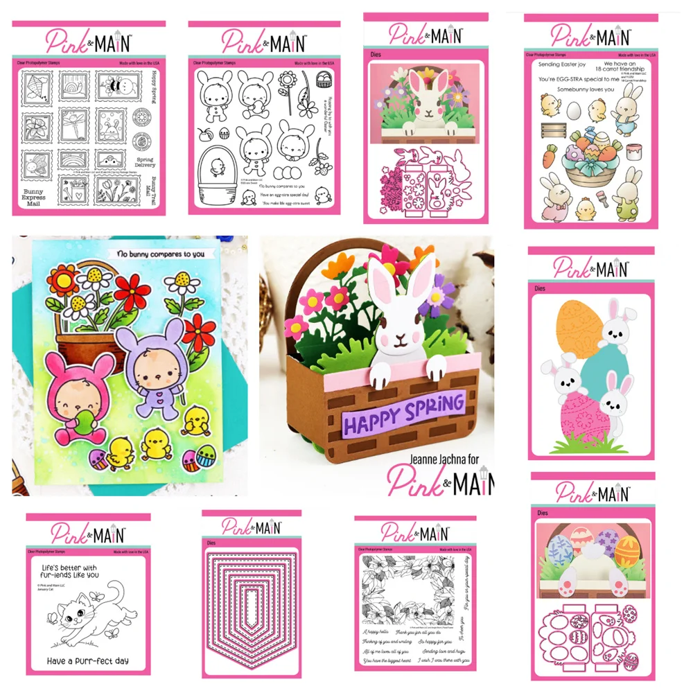 

Bunny Trio Dies Metal Cutting Dies And Clear Stamps For DIY Scrapbooking Stamps Album Craft Paper Card Decoration Easter New