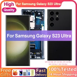 NEW EU OLED LCD For SAMSUNG Galaxy S23 Ultra Screen SM-S918B SM-S918B/DS S918U Dynamic Touch Display With Frame Replacement