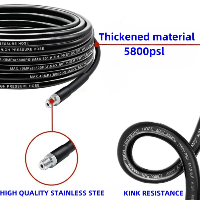 Sewer Drainage Cleaning Hose, High-Pressure Hose, Sewer Spray Nozzle, Dredging Sink Cleaning Accessory, For Karcher,Bosch,Lavor