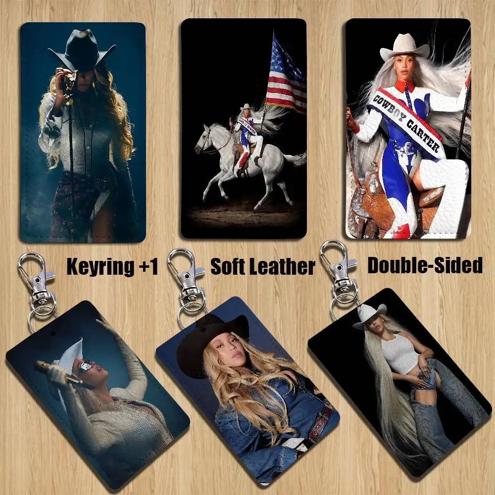 

B-BEYONCE-ES Cowboy Carter Holder For Bank Business Work Card Holder Student Card Case Bus Card Keychain