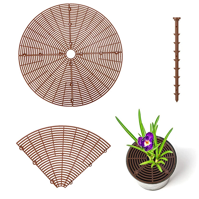1PC Plant Pot Soil Guard With Nails Plant Pot Grid Flower Pot Cover Baby Safety Mouse Garden Home Plant Protector
