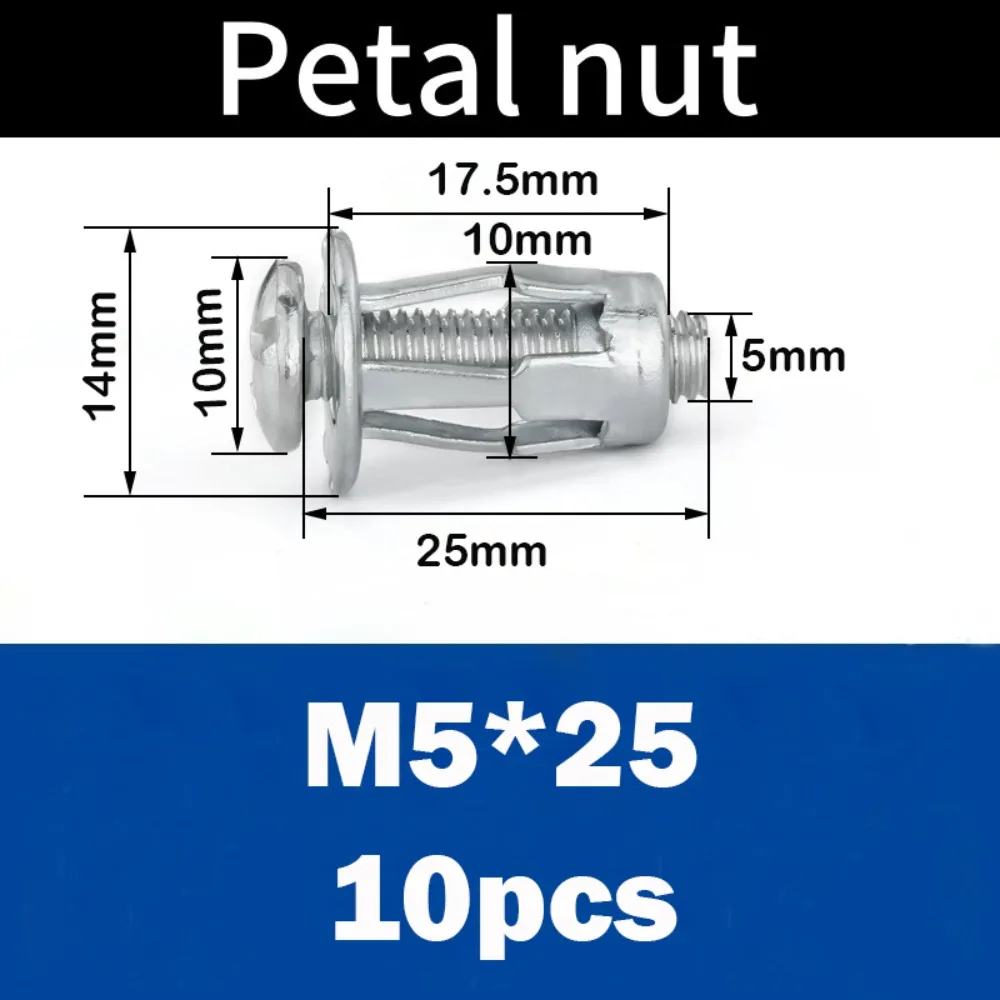 New Metal Rivet Nut M4 M5 M6 Petal Shape Rivet Lock Hex Phillips Lock Nuts