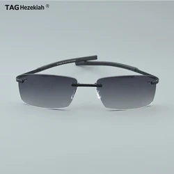 TAG Hezekiah Titanium Sunglasses Men 0382 Frameless Fashion Retro Vintage Square High Quality Nylon Lens UV400 Sun Glasses Women