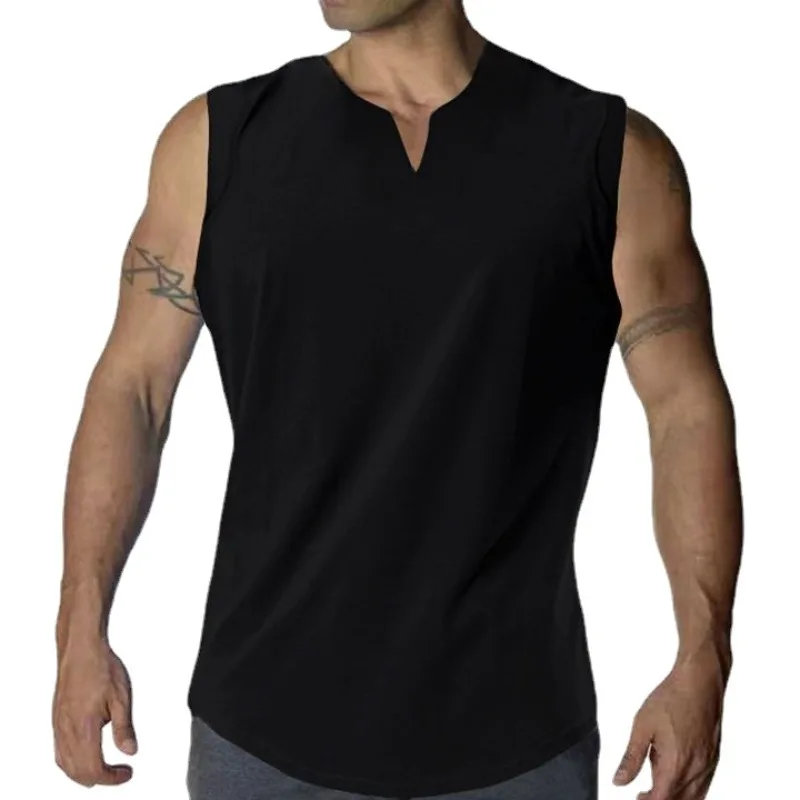 New Mens Gym Tank Tops Sleeveless Lightweight  Basic T-Shirt Oversized T Shirt