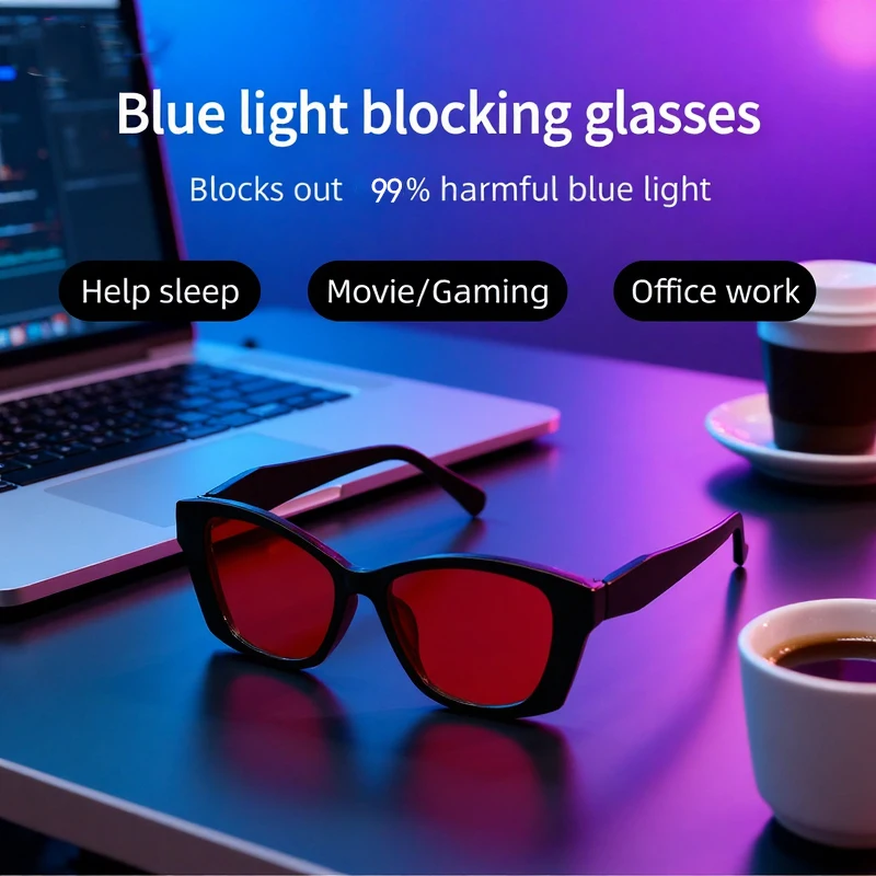 ブルーライトカットメガネ 男女兼用 2025 高級ブランド ファッション コンピューター用 レッドレンズ レトロ リーディンググラス シェード