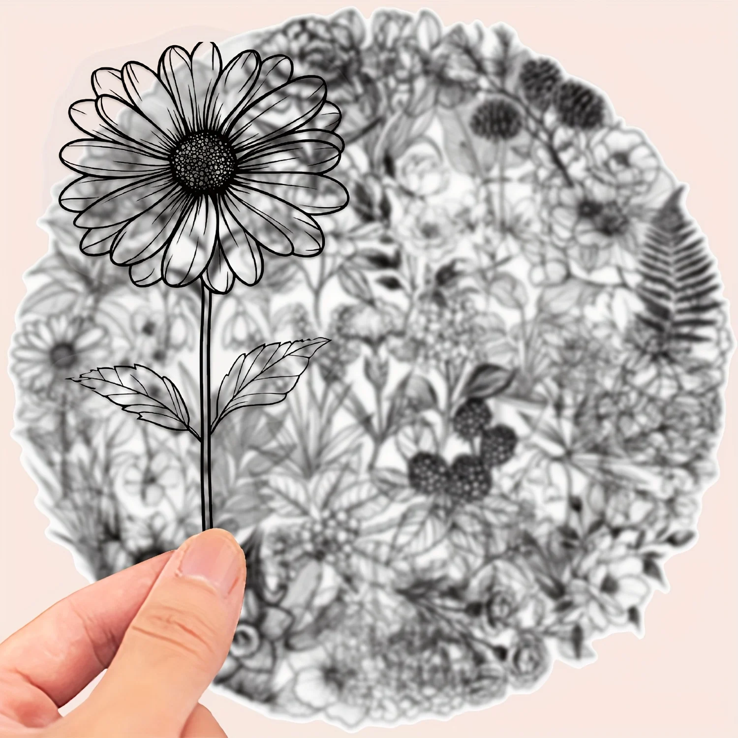 

100 Black and White Plant Stickers for Decoration, Journaling Materials, Personalized Ins-Style Decorative Stickers Suitable for Laptops, Scrapbooks, Guitars, Motorcycles, Skateboards, Planners