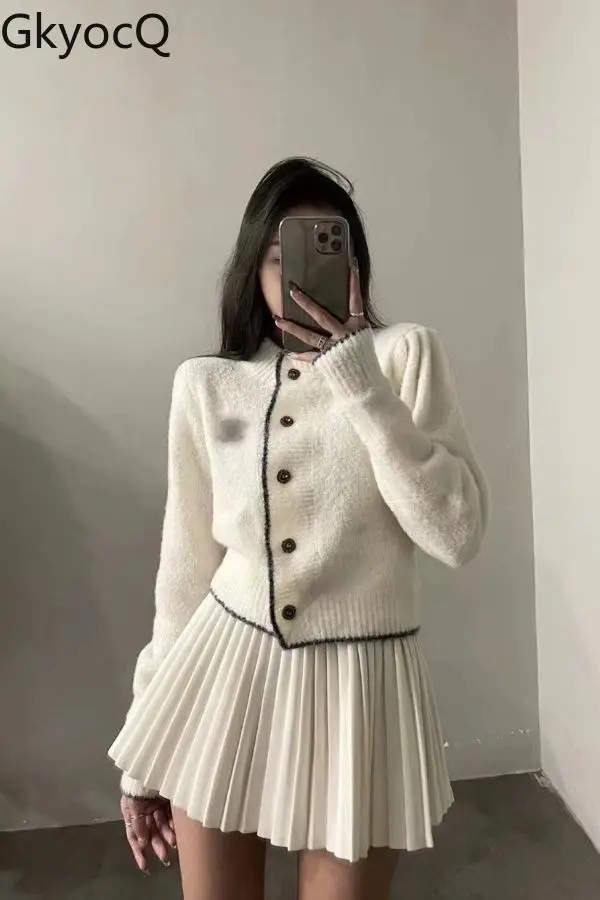 

Women's Knit Cardigan & High Waist Skirt Set Pure Sexy Style Fashion Stretchy Tops & Bodycon Y2K Outfit Conjuntos De Saias