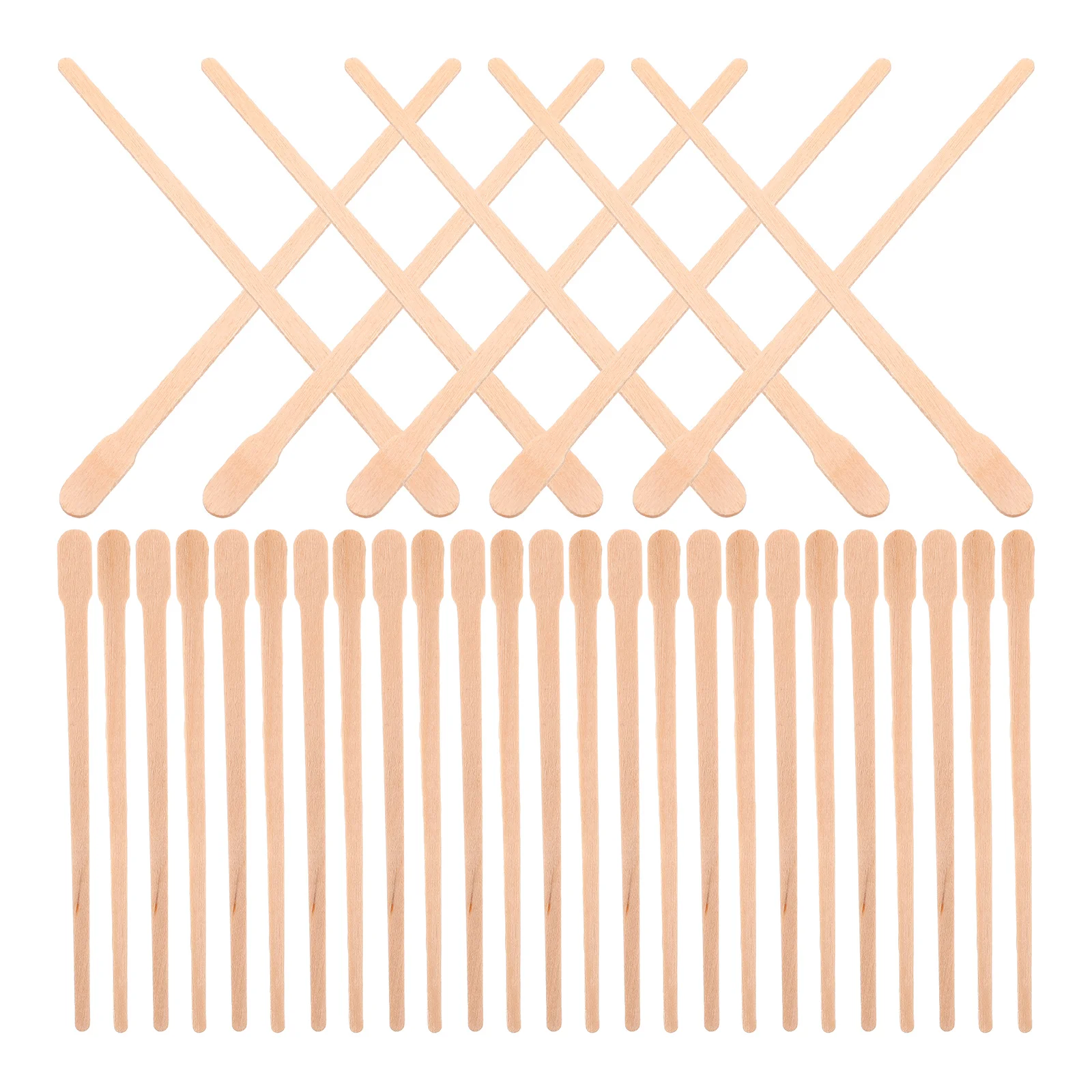 

100pcs Waxing Wooden Sticks Body Hair Removal Applicators Elliptical Shape Nose Hair Wax Rods Eyebrow Tools Body Wax Stick