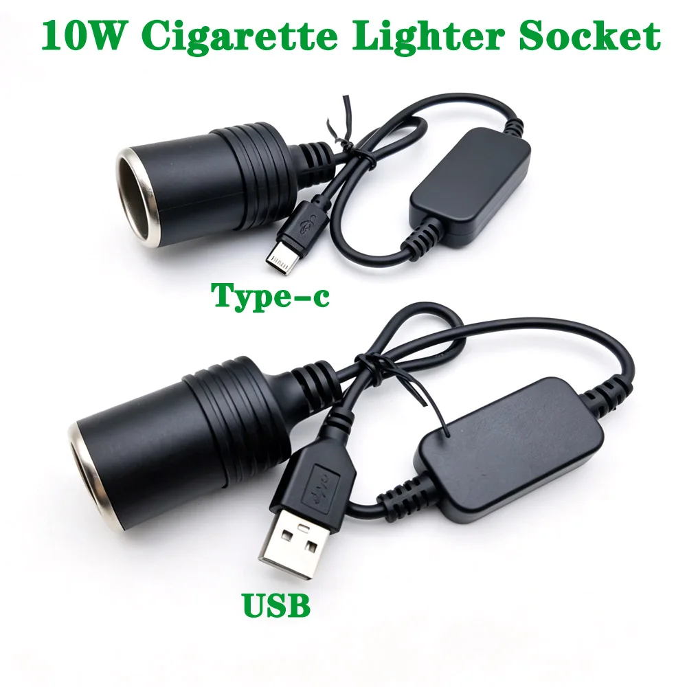 10W 5V 1A USB To 12V For Cigarette Lighter Socket USB Cigarette Lighter Adapter Converter Car Electronics Accessories