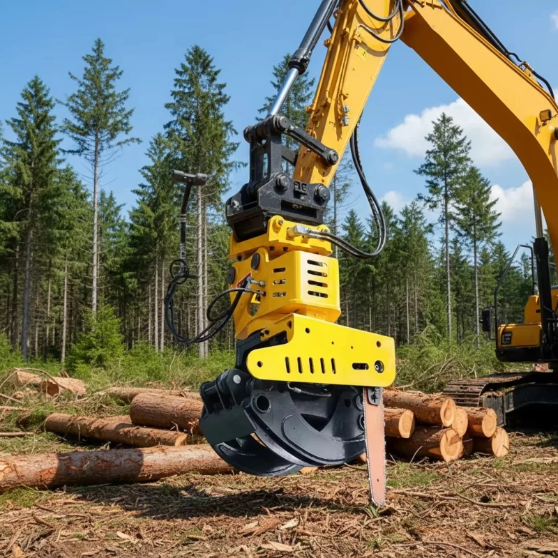 Excavator Wood Tree Cutting Clip Saw Hydraulic Rotator Grapple Saw for Tree Cutter and Move