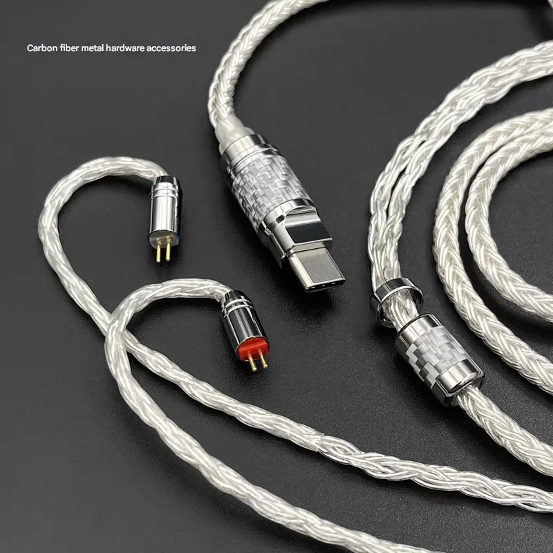 16 Strands UPOCC Silver-Plated Upgrade Cable for IEMs, Type-C to 0.78mm 2-Pin HiFi Audio Cord
