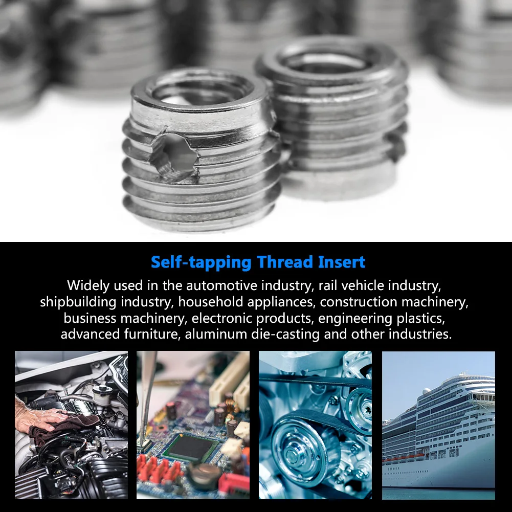 Roestvrij stalen draadinzetstuk 307 roestvrij staal Zelftappende draadinzet Schroef Reparatieaccessoires Draadinzetstuk