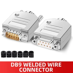 DB9 RS232/485 Plug with Metal Shell Male Female 9P Serial COM Port Connector Industrial Grade D-SUB DB 9 Pin Soldering Connector