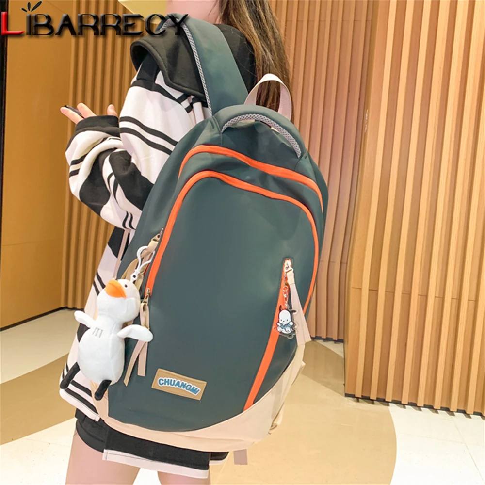 Female Teenager High Capacity Book Bag Girl Travel Laptop Student Backpack Ladies Nylon Fashion Panelled Women School Bags Sac