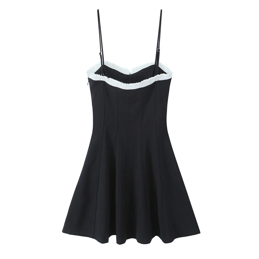 Vestido feminino com alça em camadas e laço, decoração primavera/verão, novo produto casual, roupa feminina