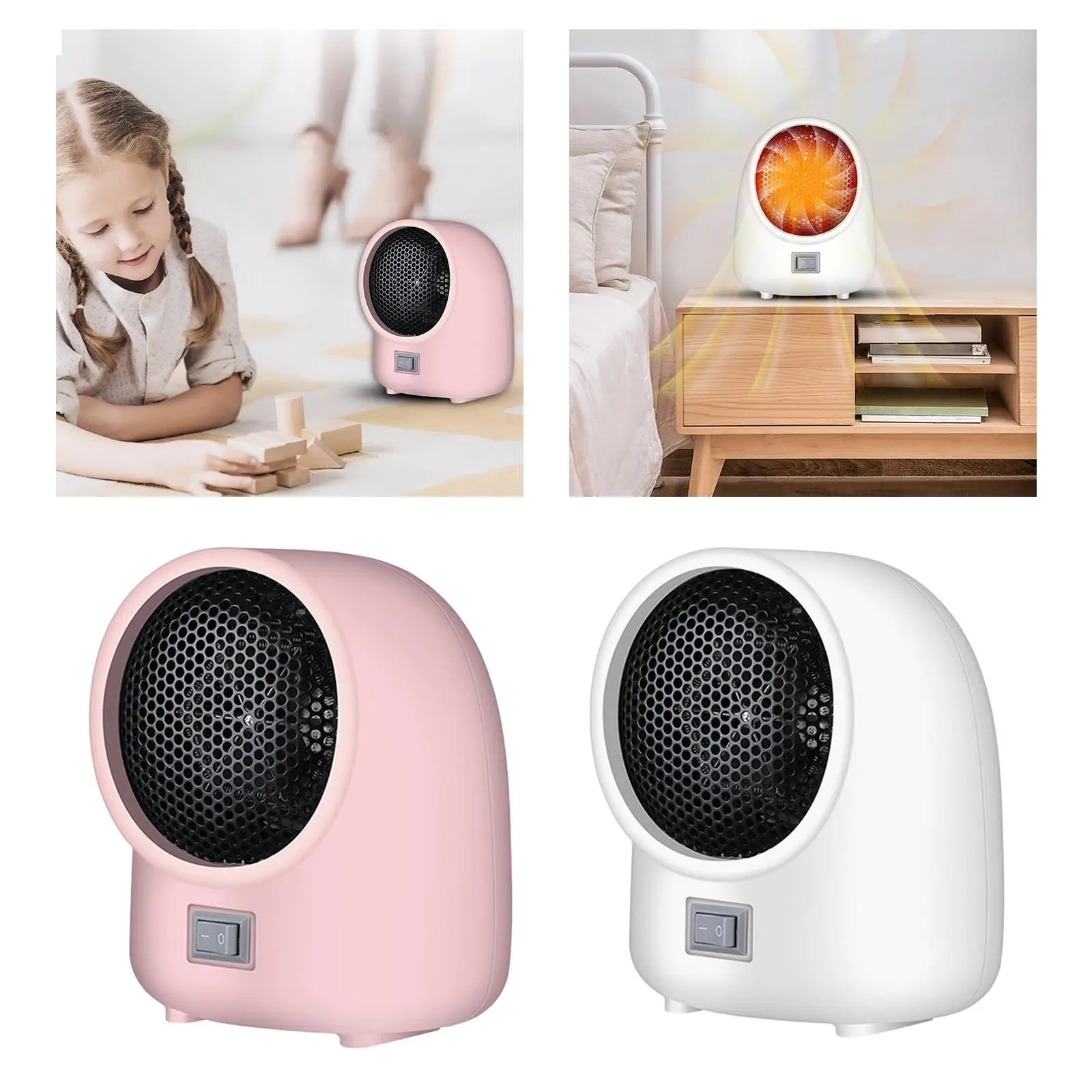 Mini Space Heater 400W Electric Fast Heating Overheat Protection Freestanding
